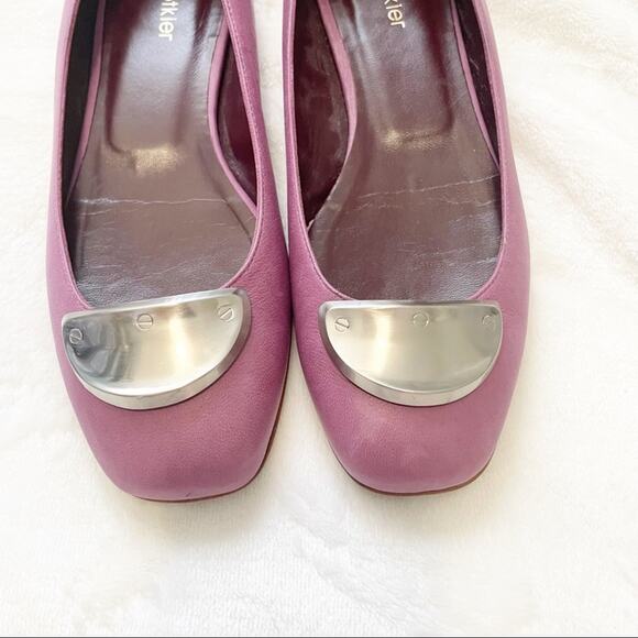 Botkier purple loafer flat leather size 37 designer square toe - Picture 2 of 8
